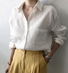 Blouses Décontracté Plain Printemps / Automne Aucune élasticité Vacances Manches Longues Régulier Régulier Col de Chemise pour Femmes