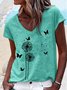 T-shirts Décontracté Plain Été Quotidien Coupe Régulière Manches Courtes Régulier Droit Élasticité moyenne pour Femmes