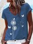 T-shirts Décontracté Plain Été Quotidien Coupe Régulière Manches Courtes Régulier Droit Élasticité moyenne pour Femmes
