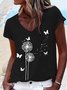 T-shirts Décontracté Plain Été Quotidien Coupe Régulière Manches Courtes Régulier Droit Élasticité moyenne pour Femmes