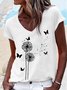 T-shirts Décontracté Plain Été Quotidien Coupe Régulière Manches Courtes Régulier Droit Élasticité moyenne pour Femmes