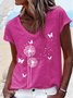 T-shirts Décontracté Plain Été Quotidien Coupe Régulière Manches Courtes Régulier Droit Élasticité moyenne pour Femmes