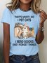 T-shirts Décontracté Été Lettres de texte Coton Quotidien Coupe Régulière Manches Courtes Régulier Régulier pour Femmes
