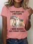 T-shirts Décontracté Été Lettres de texte Coton Quotidien Coupe Régulière Manches Courtes Régulier Régulier pour Femmes