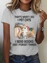 T-shirts Décontracté Été Lettres de texte Coton Quotidien Coupe Régulière Manches Courtes Régulier Régulier pour Femmes