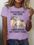 T-shirts Décontracté Été Lettres de texte Coton Quotidien Coupe Régulière Manches Courtes Régulier Régulier pour Femmes