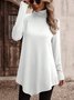 T-shirts Femmes Décontracté Plain Printemps / Automne Asymétrique Naturel Micro-élasticité Jersey Régulier Régulier