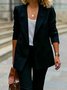 Blazers Femmes Décontracté Plain Printemps / Automne Polyester Naturel Ample Standard Manches 3/4 Droit