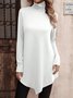 T-shirts Femmes Décontracté Plain Printemps / Automne Asymétrique Naturel Micro-élasticité Jersey Régulier Régulier