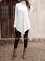 T-shirts Femmes Décontracté Plain Printemps / Automne Asymétrique Naturel Micro-élasticité Jersey Régulier Régulier