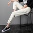 Jeans Décontracté Plain Toutes Les Saisons Naturel Quotidien Standard Pantalon droit Droit Poche Couture pour Femmes