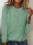 T-shirts Rayé Décontracté Printemps / Automne Jersey Manches Longues Col Rond Régulier Droit T.-N.-L. pour Femmes