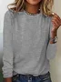 T-shirts Rayé Décontracté Printemps / Automne Jersey Manches Longues Col Rond Régulier Droit T.-N.-L. pour Femmes