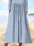 Robes Femmes Rayé Décontracté Printemps / Automne Micro-élasticité Quotidien Mi-longue Manches Longues Trapèze Régulier