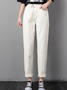 Jeans Décontracté Plain Toutes Les Saisons Naturel Quotidien Standard Pantalon droit Droit Poche Couture pour Femmes