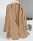 Blazers Femmes Décontracté Plain Printemps / Automne Polyester Naturel Ample Standard Manches 3/4 Droit