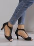 à Bout Ouvert Sandales Femme Plain Été Urbain Respirable Quotidien Bout Rond ÉPINGLES Style Faux Suède à Bout Ouvert Sandales