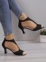 à Bout Ouvert Sandales Femme Plain Été Urbain Respirable Quotidien Bout Rond ÉPINGLES Style Faux Suède à Bout Ouvert Sandales
