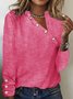 T-shirts Femmes Rayé Décontracté Printemps / Automne Polyester Micro-élasticité Asymétrique Manches Longues Régulier Régulier