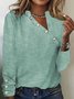 T-shirts Femmes Rayé Décontracté Printemps / Automne Polyester Micro-élasticité Asymétrique Manches Longues Régulier Régulier