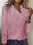 T-shirts Femmes Rayé Décontracté Printemps / Automne Polyester Micro-élasticité Asymétrique Manches Longues Régulier Régulier