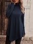 T-shirts Femmes Décontracté Plain Printemps / Automne Asymétrique Naturel Micro-élasticité Jersey Régulier Régulier