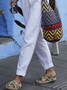 Pantalons Femmes Décontracté Plain Toutes Les Saisons Coton Aucune élasticité Quotidien Coupe Régulière Bande Élastique Droit