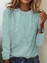 T-shirts Rayé Décontracté Printemps / Automne Jersey Manches Longues Col Rond Régulier Droit T.-N.-L. pour Femmes