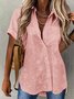Blouses Décontracté Plain Été Aucune élasticité Dentelle Coton Régulier Droit T.-N.-L. pour Femmes
