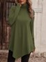 T-shirts Femmes Décontracté Plain Printemps / Automne Asymétrique Naturel Micro-élasticité Jersey Régulier Régulier