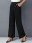Pantalons Femmes Décontracté Plain Toutes Les Saisons Polyester Micro-élasticité Quotidien Pantalon droit Droit Poche Couture