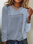 T-shirts Femmes Rayé Décontracté Printemps / Automne Polyester Quotidien Ample Manches Longues Col Châle Régulier
