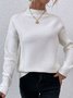 Sweat-shirts Femmes Décontracté Plain Printemps / Automne Poids lourd Micro-élasticité Quotidien Ample Col Roulé Droit