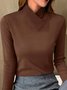 T-shirts Femmes Décontracté Plain Printemps / Automne Polyester Aucune élasticité Quotidien Manches Longues Droit Régulier