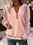 Sweat-shirts Femmes Décontracté Plain Printemps / Automne Tricoté Zip Micro-élasticité Quotidien Manches Longues Régulier