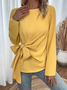 Chemises Décontracté Printemps / Automne Toussaint Micro-élasticité Quotidien Ample Manches Longues Col Rond Régulier pour Femmes