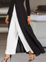 Deux Pièces Ensembles Femmes Décontracté Plain Printemps / Automne Polyester Naturel Poids lourd Manches Longues Top Avec Pantalons Droit