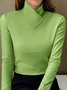 T-shirts Femmes Décontracté Plain Printemps / Automne Polyester Aucune élasticité Quotidien Manches Longues Droit Régulier