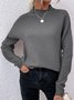 Sweat-shirts Femmes Décontracté Plain Printemps / Automne Poids lourd Micro-élasticité Quotidien Ample Col Roulé Droit