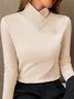 T-shirts Femmes Décontracté Plain Printemps / Automne Polyester Aucune élasticité Quotidien Manches Longues Droit Régulier