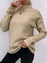 Sweat-shirts Femmes Décontracté Plain Printemps / Automne Poids lourd Micro-élasticité Quotidien Ample Col Roulé Droit