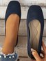 Chaussures à Tige Basse Femmes Décontracté Plain Toutes Les Saisons Respirable Bout Fermé Tissu de Maille Caoutchouc à Enfiler Chaussures à Tige Basse