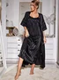 Ensembles de Pyjama Femmes Simple Bloc de Couleur Toutes Les Saisons Spandex Naturel Non-rides 1 jeu Demi Manche Élasticité moyenne