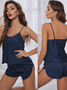 Ensembles de Pyjama Simple Plain Toutes Les Saisons Spandex à Bretelles Naturel 1 jeu Droit Élasticité moyenne pour Femmes