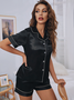Ensembles de Pyjama Femmes Sexy Imprimé d'Animal Toutes Les Saisons Naturel Léger Vacances Manches Courtes Top Avec Pantalons Droit