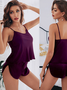 Ensembles de Pyjama Simple Plain Toutes Les Saisons Spandex à Bretelles Naturel 1 jeu Droit Élasticité moyenne pour Femmes