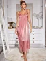 Ensembles de Pyjama Femmes Simple Bloc de Couleur Toutes Les Saisons Spandex Naturel Non-rides 1 jeu Demi Manche Élasticité moyenne