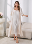 Ensembles de Pyjama Femmes Simple Bloc de Couleur Toutes Les Saisons Spandex Naturel Non-rides 1 jeu Demi Manche Élasticité moyenne