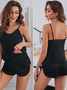 Ensembles de Pyjama Simple Plain Toutes Les Saisons Spandex à Bretelles Naturel 1 jeu Droit Élasticité moyenne pour Femmes