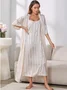 Ensembles de Pyjama Femmes Simple Bloc de Couleur Toutes Les Saisons Spandex Naturel Non-rides 1 jeu Demi Manche Élasticité moyenne
